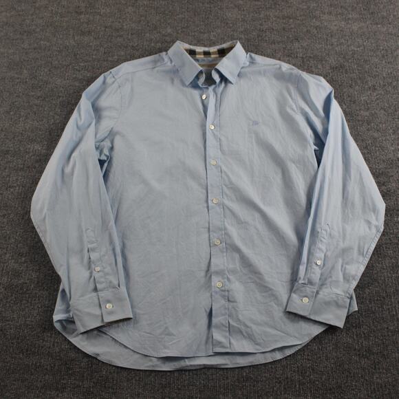 Burberry Shirt Mens Extra Large Light Blue Long Sleeve Button Down Business Work - Picture 1 of 8